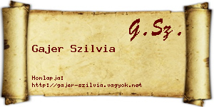 Gajer Szilvia névjegykártya