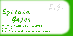 szilvia gajer business card